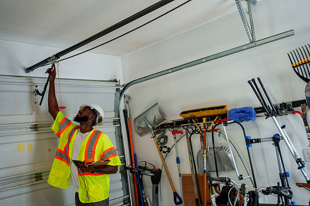 Professional Garage Door Panel Replacement technician working in Perryton, TX